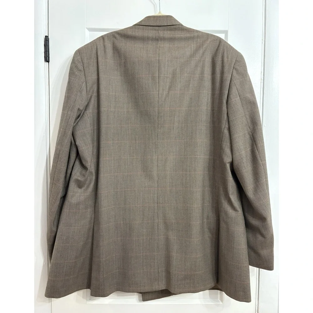 Vintage Burberry Men's Houndstooth‎ Double Breasted Wool Blazer Sport Coat 46 L